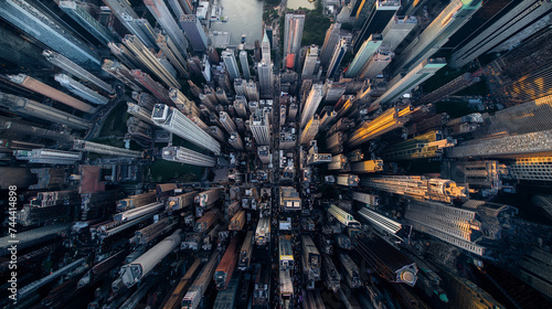 Arial view of a highly populated city