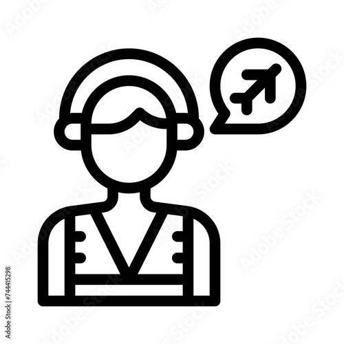 flight dispatcher line icon