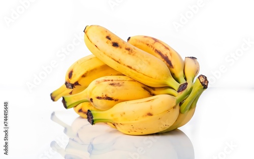 fresh bananas on white background