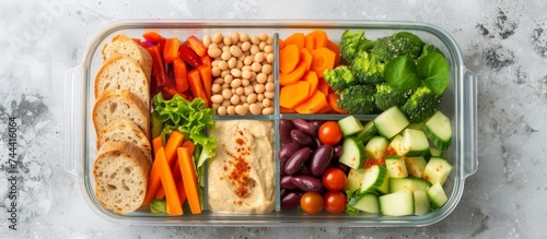 Fresh and colorful assortment of various healthy vegetables in a container for cooking delicious meals