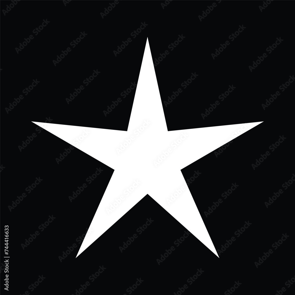 Obraz premium Star icon vector. White icon on black artboard. 