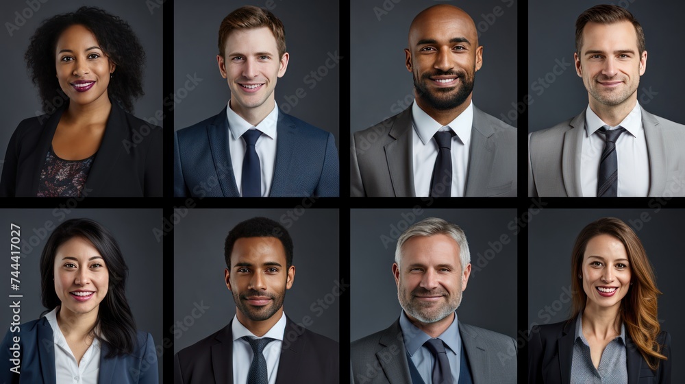 An ethnically diverse and mixed age group of business professionals,people of various nationalities
