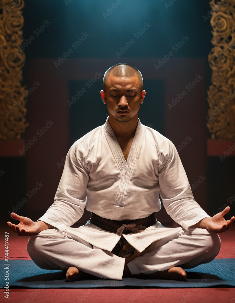 kung fu fighter meditating