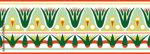 Vector ancient colored egyptian seamless ornament. Endless national ethnic border, frame..