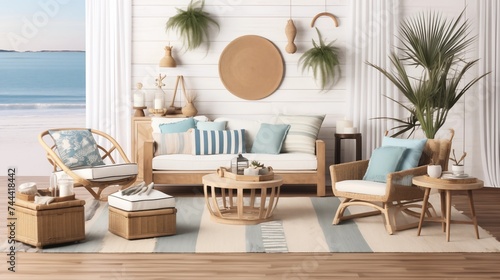 Coastal Bohemian Merge coastal and bohemian styles for a laid-back and eclectic aesthetic that celebrates beachy vibes and free-spirited living