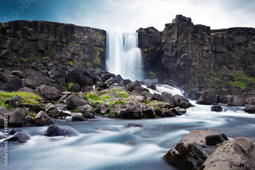   xar  rfoss waterfall in   ingvellir national park in Icelnad