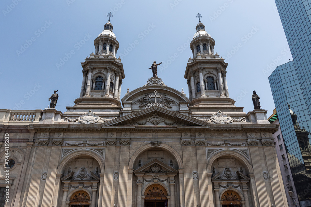 Facade of Metropolitan Cathedral of Santiago, Chile