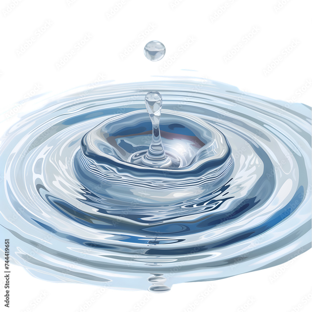 Water Drop with Surface Tension on Transparent background Water Drop with Surface Tension on Transparent background