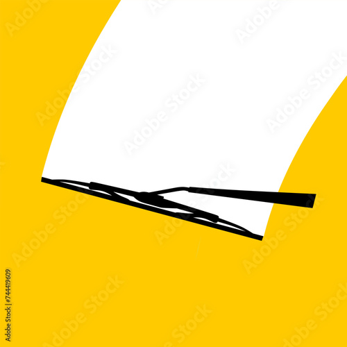 Car windshield wiper vector illustration. Concept of cleaning car windshield from raindrops.