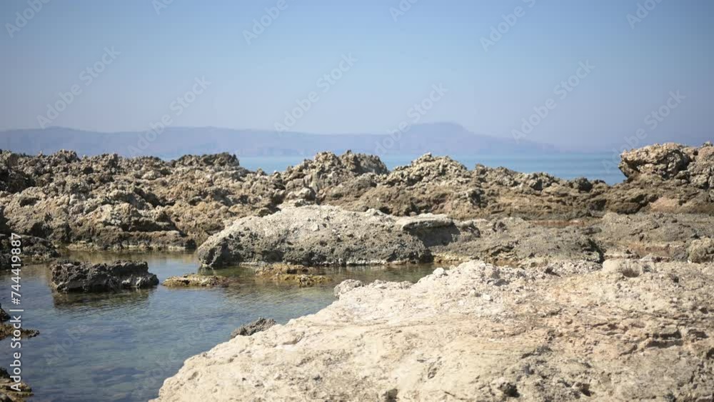 Scenic rocky coast on the island of Crete, Greece in the Mediterranean Scenic rocky coast on the island of Crete, Greece in the Mediterranean