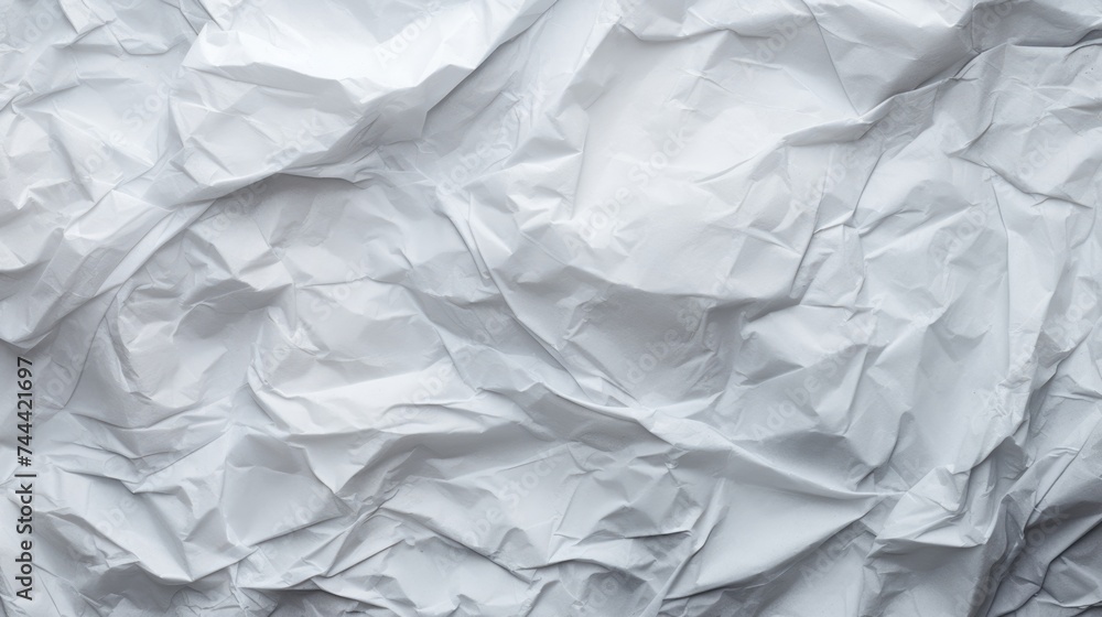 Obraz premium Crumpled white paper texture. Generative ai