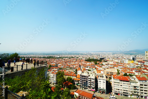 View of the city, View on central part of Bursa city in Turkey.