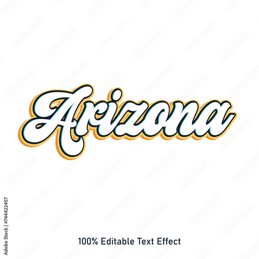 Arizona text effect vector. Editable college t-shirt design printable text effect vector. 3d text effect vector.