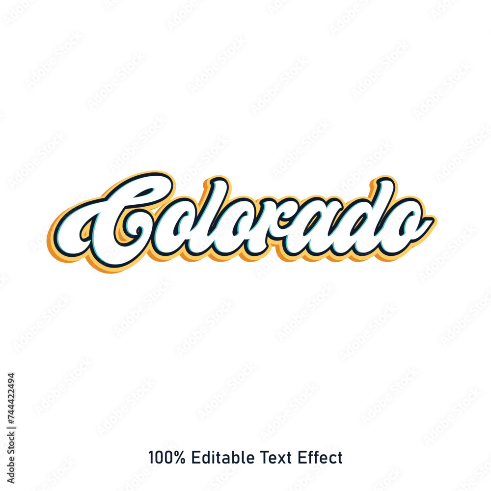 Colorado text effect vector. Editable college t-shirt design printable text effect vector. 3d text effect vector.