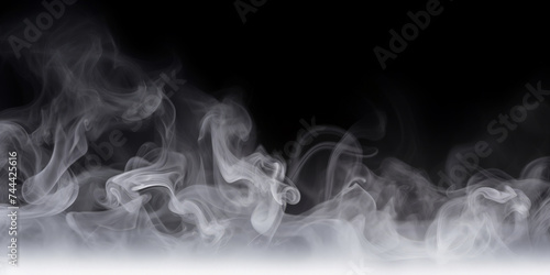  white smoke on black background, fog cloud floor mist background steam dust dark white horror overlay, banner poster design
