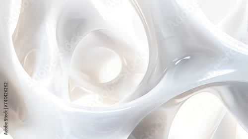 Abstract smooth white three dimensional shapes