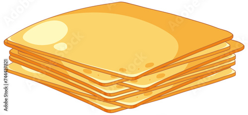Vector illustration of a delicious pancake stack