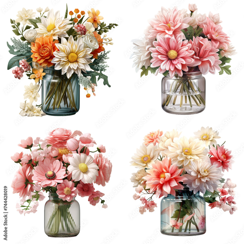 Fototapeta premium flower bouquet isolated on transparent background