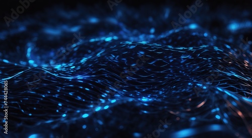 Abstract background of glowing blue mesh