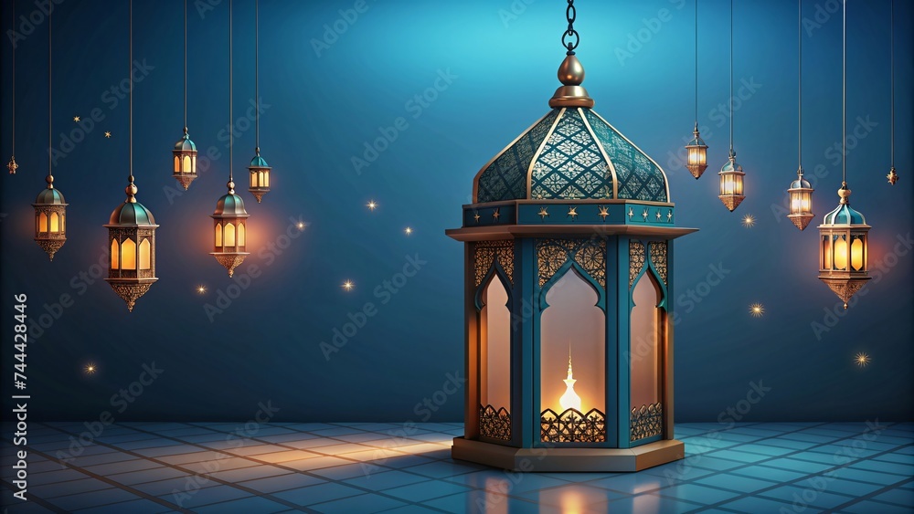 Illustration of Ramadan Kareem background with arabic lanterns