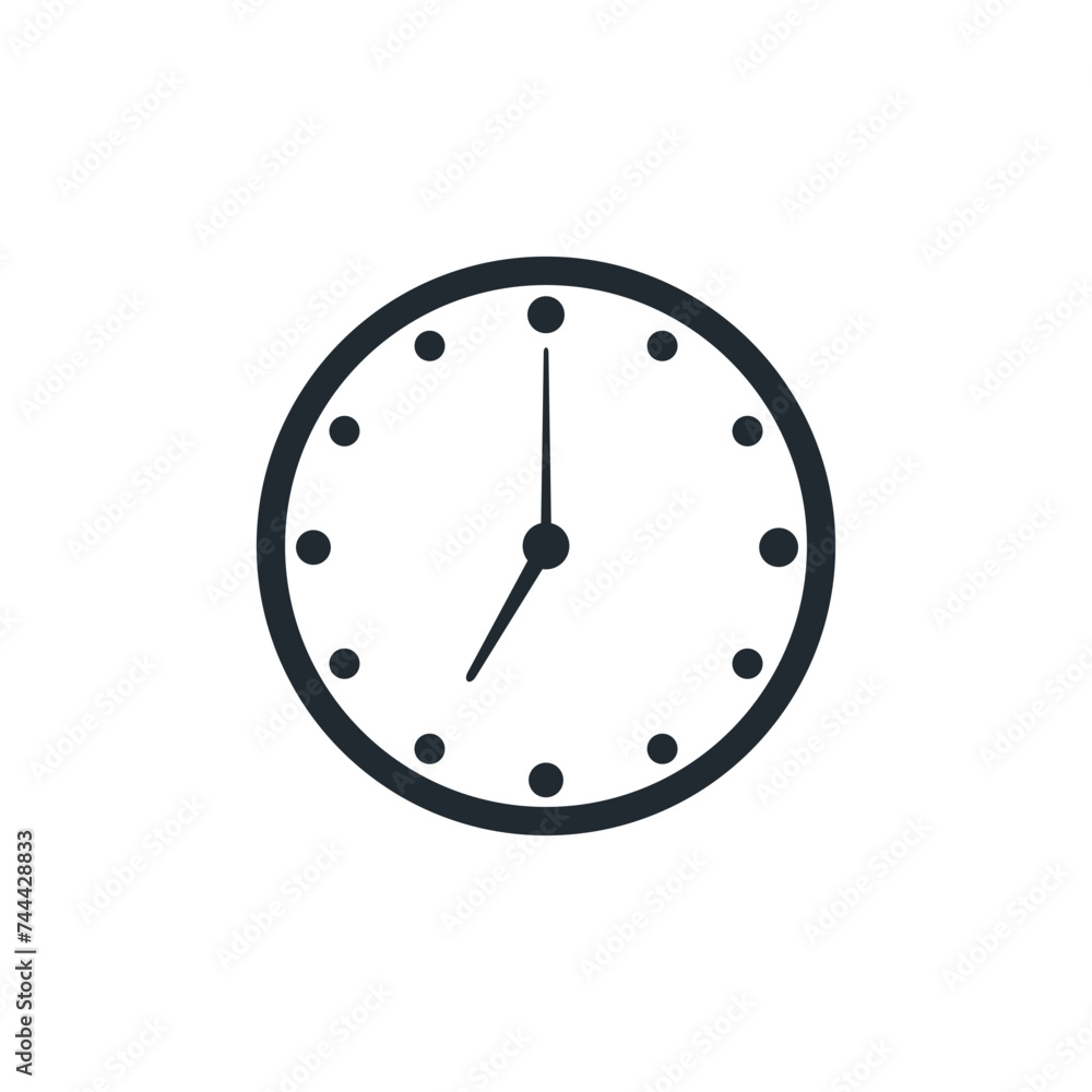 icon clock time, vector illustration. white background combination black icon clock time, vector illustration. white background combination black