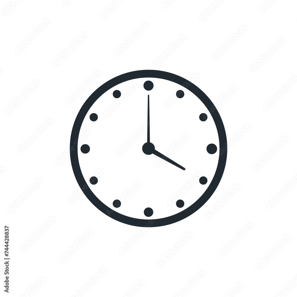 icon clock time, vector illustration. white background combination black icon clock time, vector illustration. white background combination black