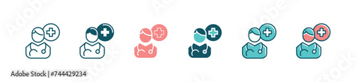 medical doctor consultation icon set with cross symbol health care vector illustration