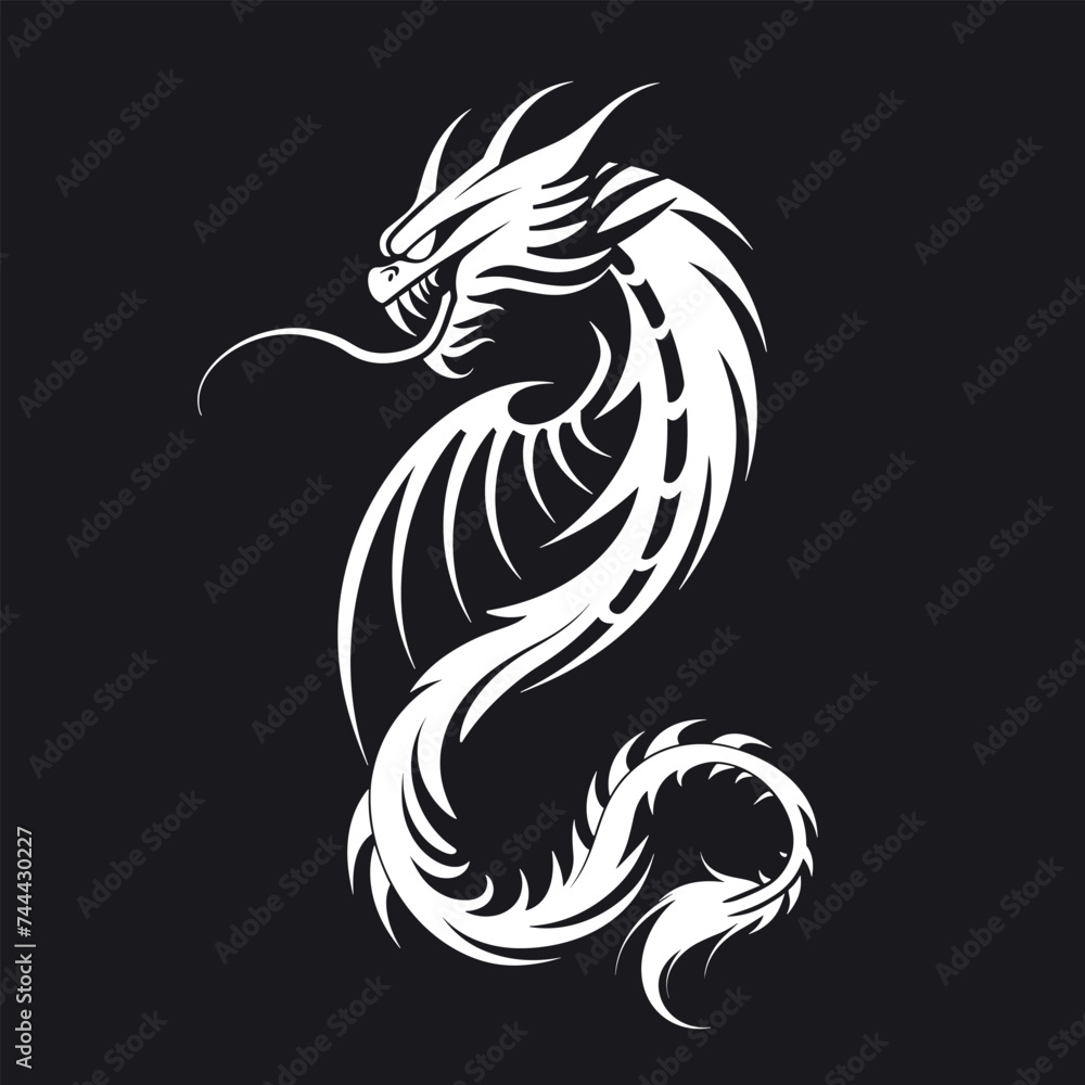 Dragon tattoo design, Dragon tribal, Dragon vector, Dragon illustration. Dragon logo Dragon tattoo design, Dragon tribal, Dragon vector, Dragon illustration. Dragon logo