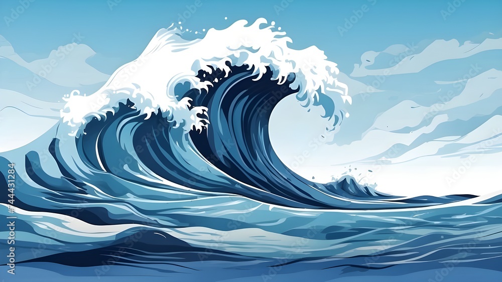 Abstract Blue Wave on Background. Vector Illustration Abstract Blue Wave on Background. Vector Illustration