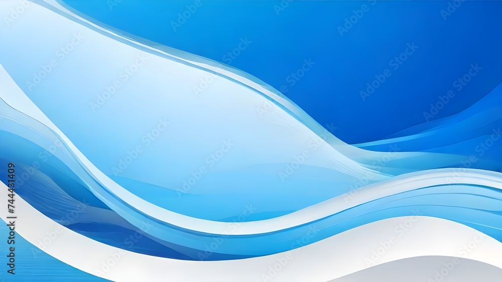 Fototapeta premium Abstract Blue Wave on Background. Vector Illustration