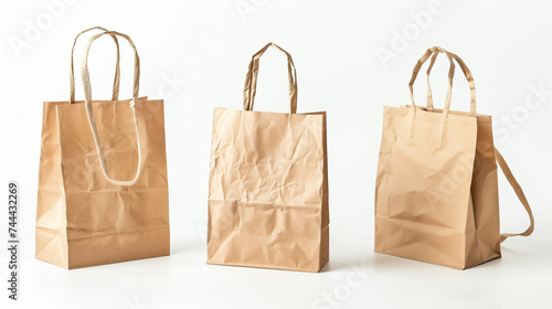 Set of paper bags with a handle