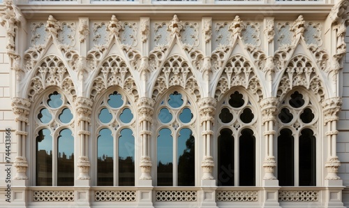 white church window. ancient European architecture