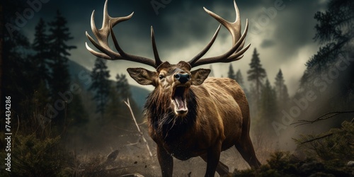 Wild Elk in nature