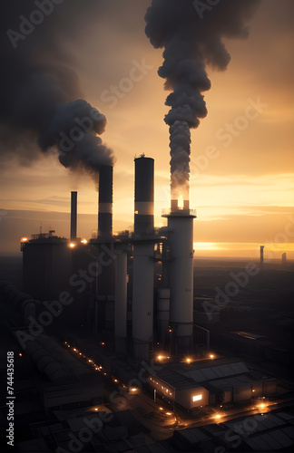 Wallpaper Mural smoke pollution in factory ai generated Torontodigital.ca