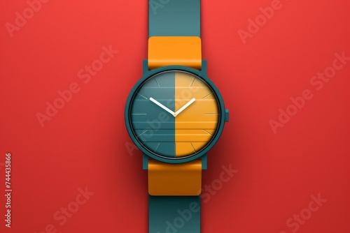Wrist watch in modern and retro style by luxury color design Created with Generative AI technology.