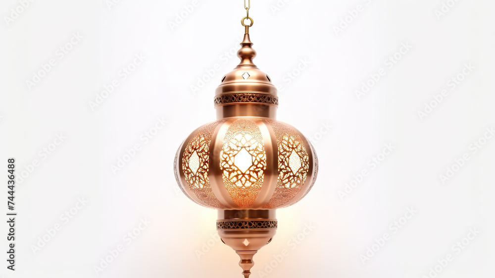 Metal Arabic light lamp isolated on a white background Metal Arabic light lamp isolated on a white background