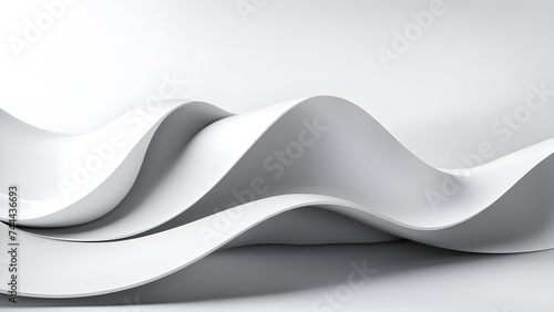3d-rendering-of-abstract-waves-composed-of-curved-lines-minimalist-design-centrally-placed-against