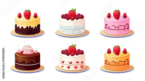 birthday cake illustration in vector format, isolated on a white background