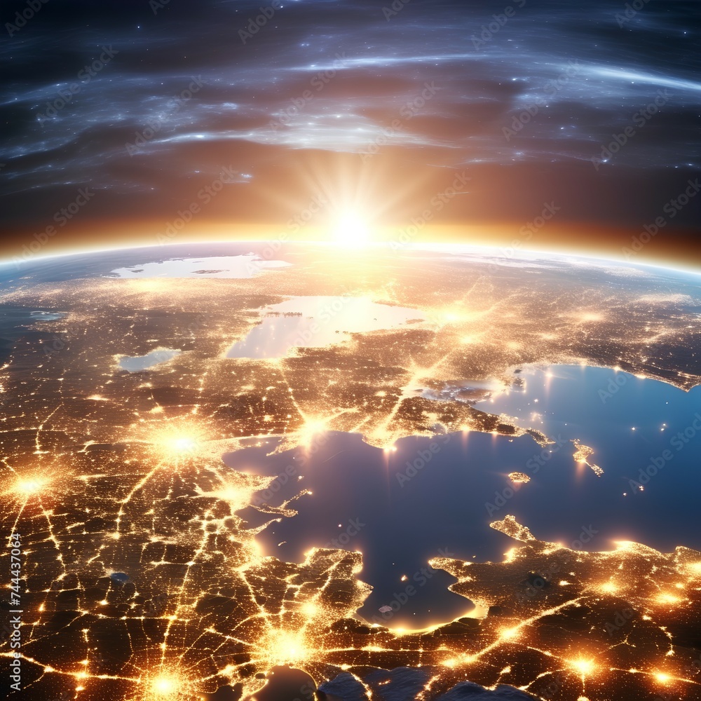 Fototapeta premium Europe from space. Best Internet Concept of global business from concepts series.