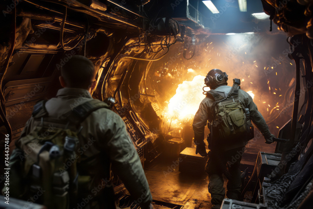 Soldiers on the battlefield wars for games and graphic design Created with Generative AI technology. Soldiers on the battlefield wars for games and graphic design Created with Generative AI technology.