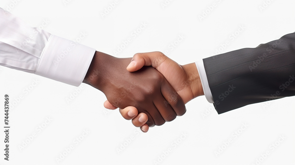 Isolated on a white background, businesspeople are shaking hands. Isolated on a white background, businesspeople are shaking hands.