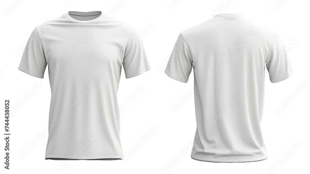 3d white t-shirt front and back side, for mockup, transparent PNG. 3d white t-shirt front and back side, for mockup, transparent PNG.