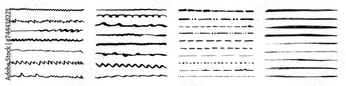 Vector very large collection or set of artistic black paint brush strokes
