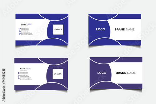  double sided business card template with modern style. photo