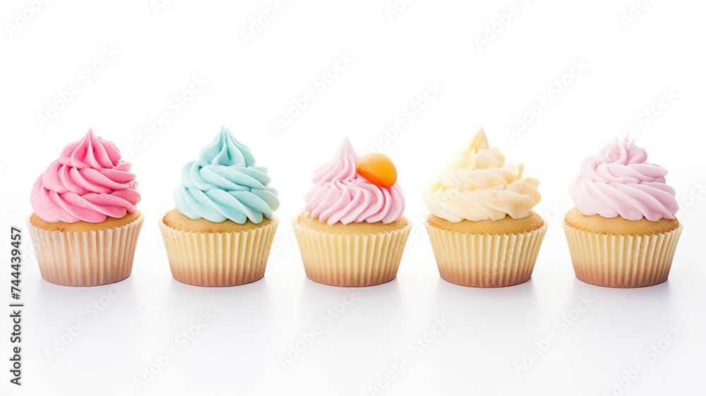 Cupcakes solitary against a stark white background Cupcakes solitary against a stark white background