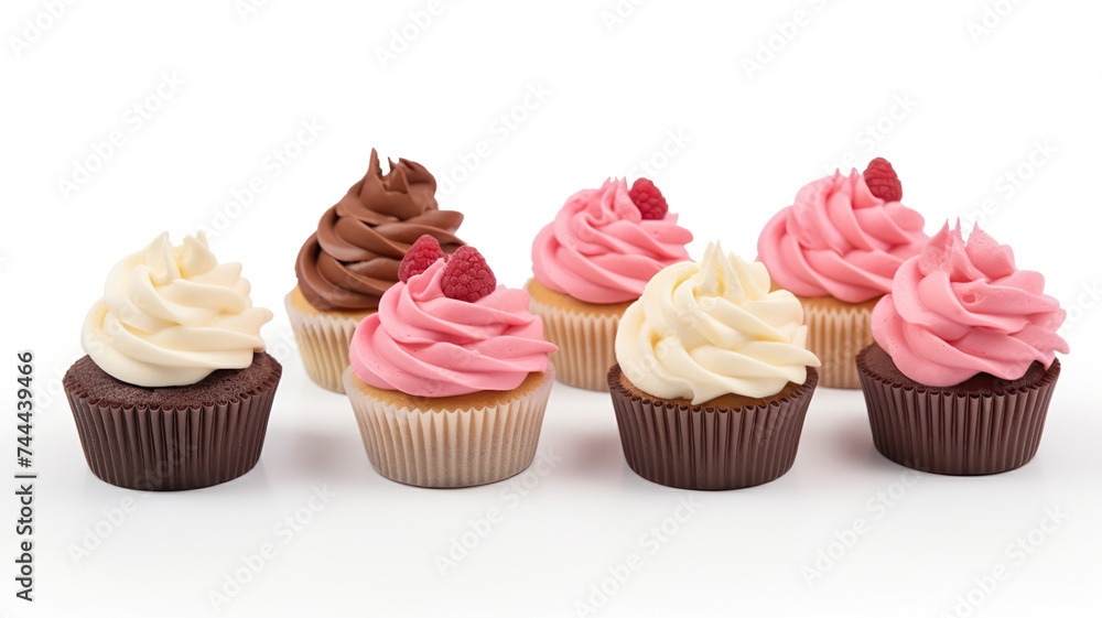 Cupcakes solitary against a stark white background Cupcakes solitary against a stark white background