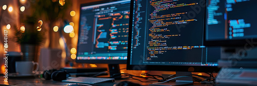 Software development concept with code being written on a computer