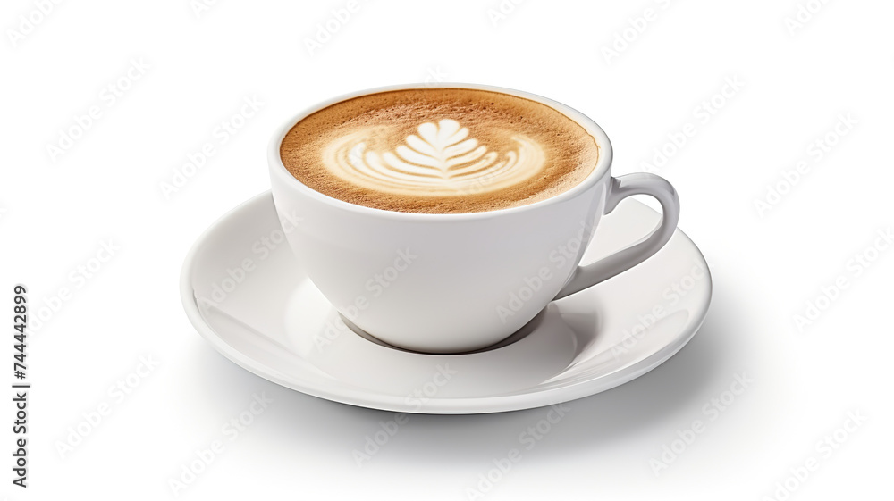 Latte coffee cup isolated on pure white background Latte coffee cup isolated on pure white background