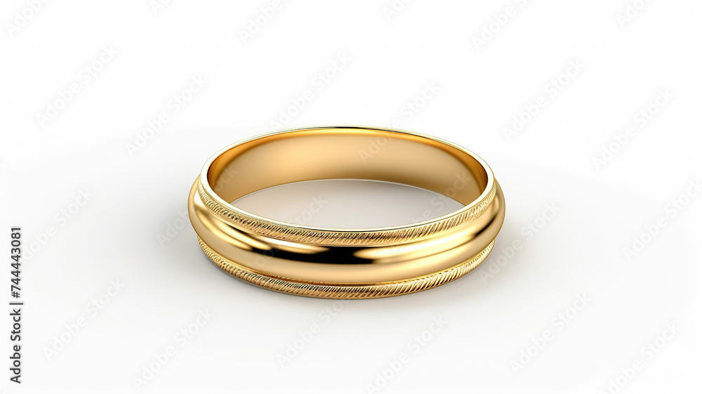 Elegant gold ring isolated on pure white background Elegant gold ring isolated on pure white background