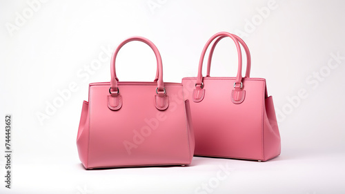 Handbags in pink, isolated on a white background